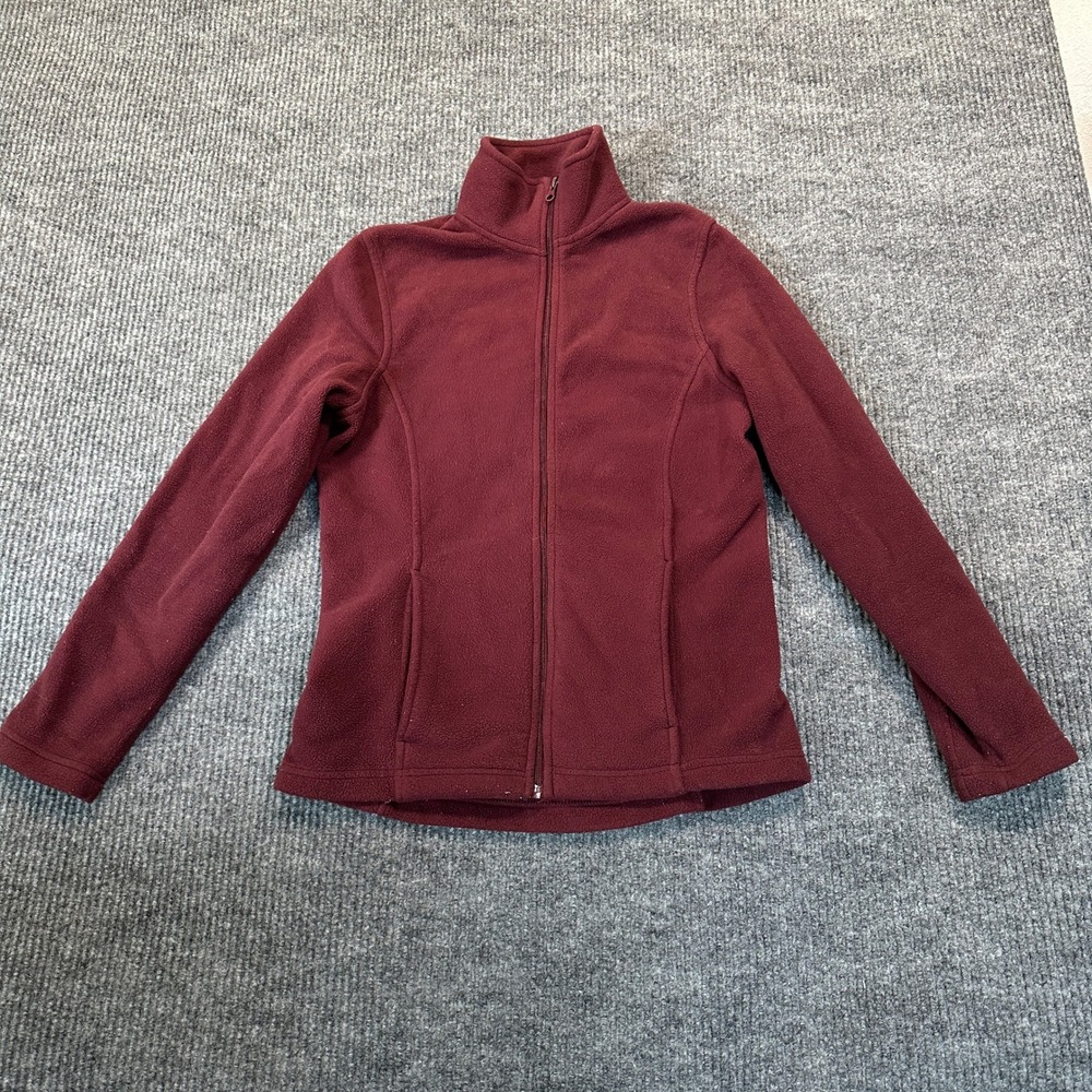 Emily B Full-Zip Fleece Jacket S Burgundy Soft Polyester Layering
